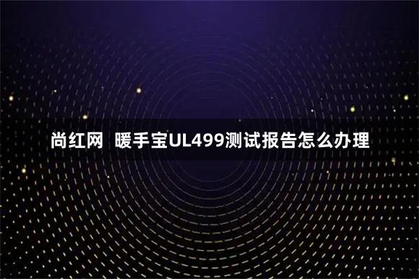 尚红网  暖手宝UL499测试报告怎么办理
